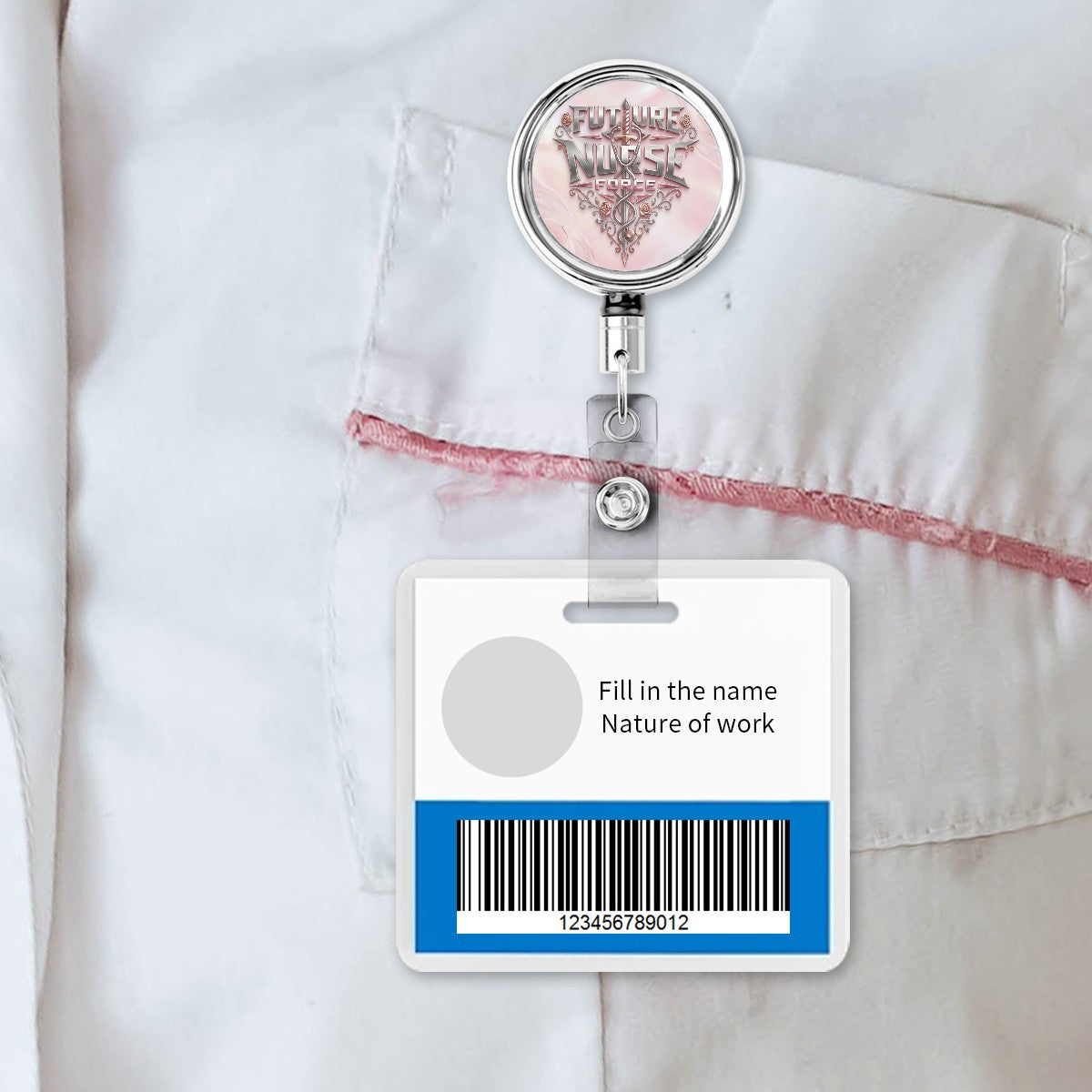 Future Nurse Force – “Pink Power” Heavy Duty Metal Badge Reel