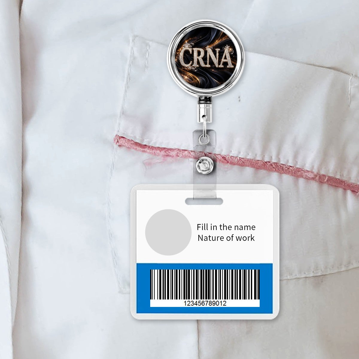 CRNA Badge Reel – Black Gold, Bold Precision-Heavy Duty Metal Badge Reel