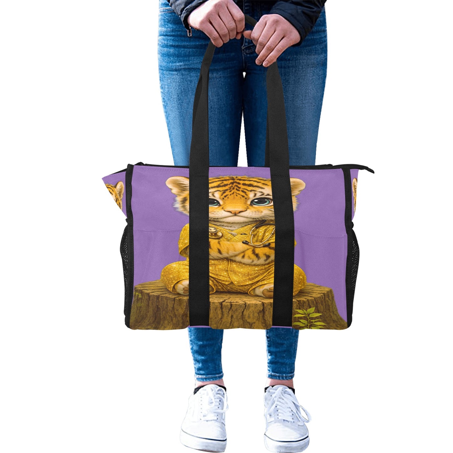 Yoga Tiger Tote for Nurses, Students & Moms