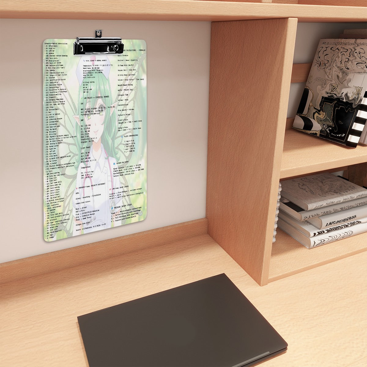 BluTokyo Emerald Wing – Dual‑Sided Design Acrylic Clipboard