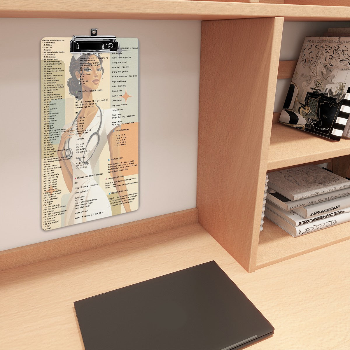 BluTokyo Nurse Reference Clipboard — Clinical Luxe Edition