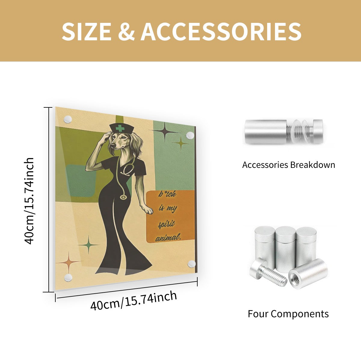 Nurse Spirit Animal-Acrylic Wall Art Prints Square (Punched Type)