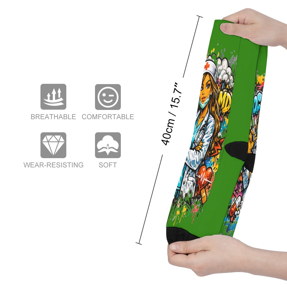 Luxe DOC Power Socks — White Coat Graffiti Collection