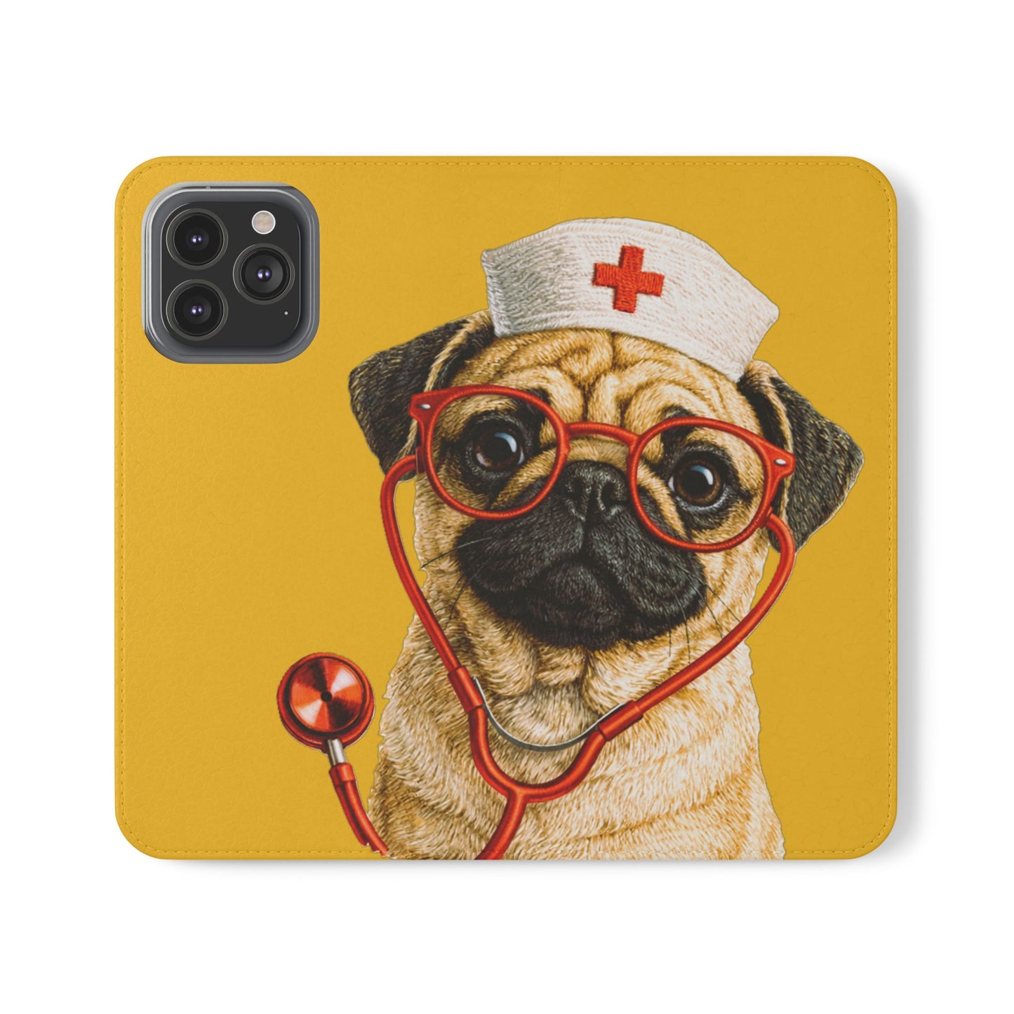 Pug Nurse Flip Phone Case – Cute Medical Phone Cover