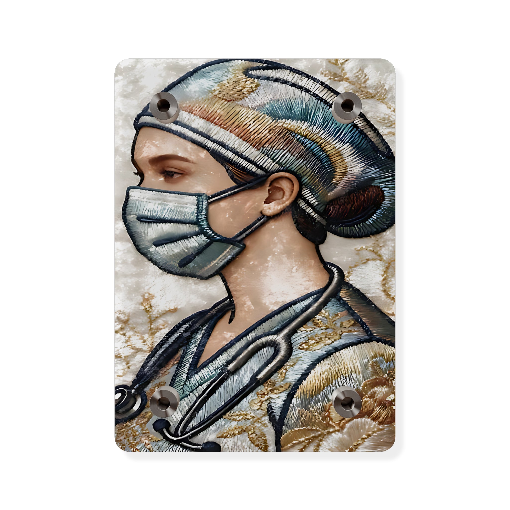 Guardian in Stitches – Acrylic Tribute to healthcare Heroes