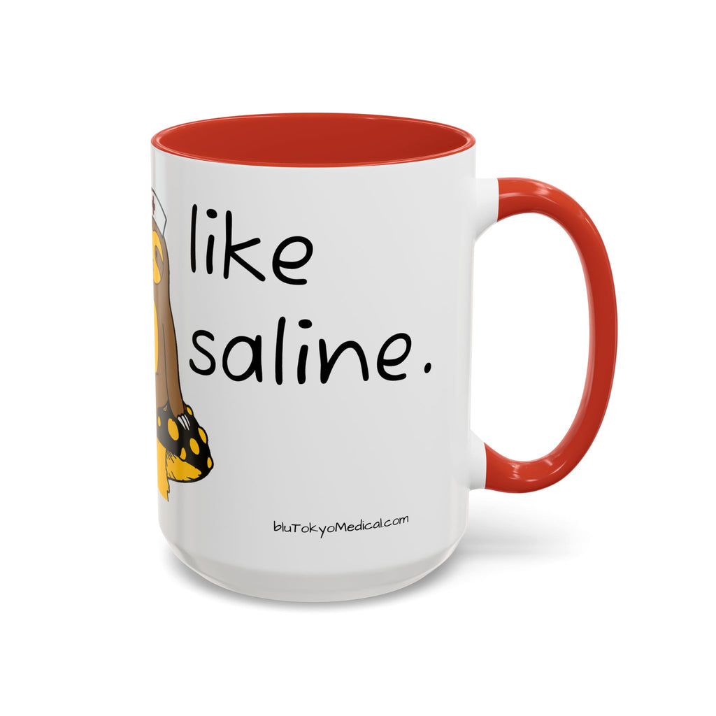 Nurse Sloth Coffee Mug — "it's giving Salty... Like Saline" Accent Mug