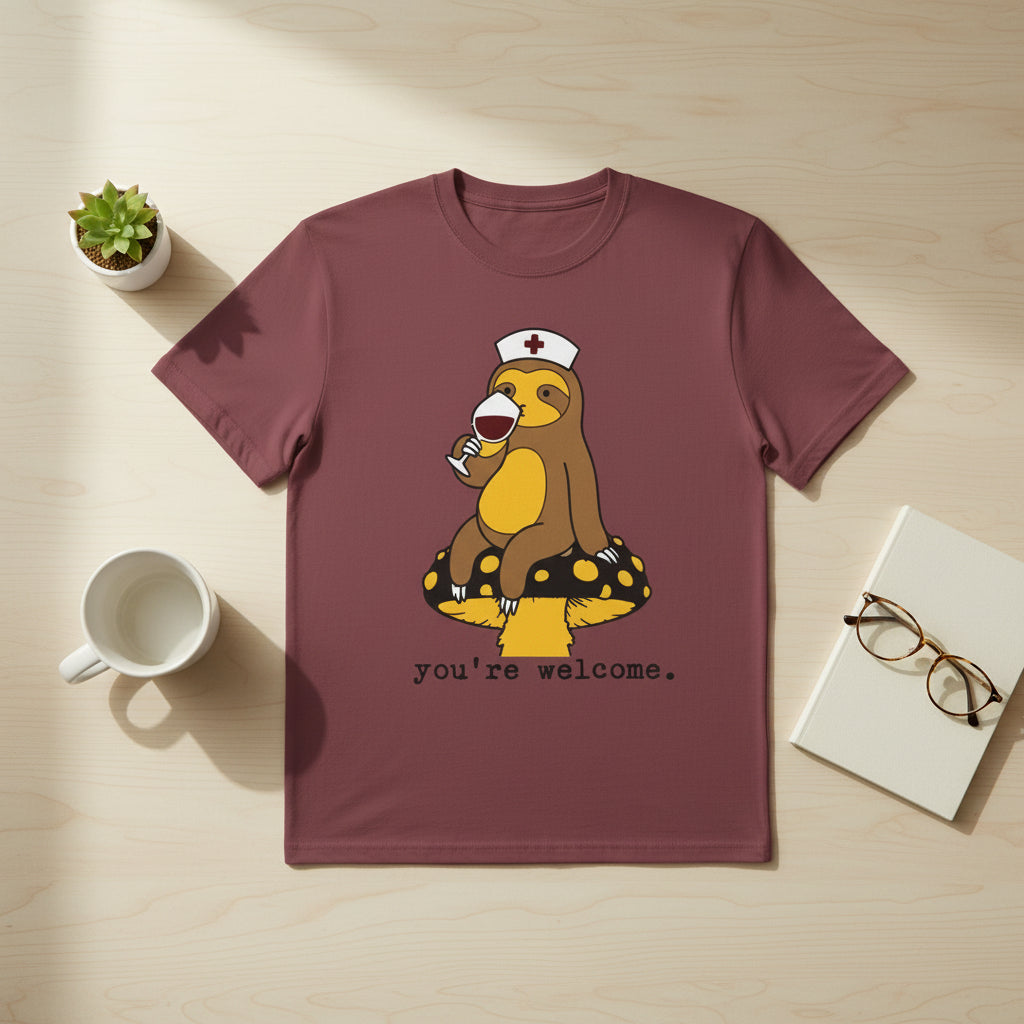 Sloth Nurse T-Shirt — Thanking you for Her Service  Cute, Funny Medical Gift