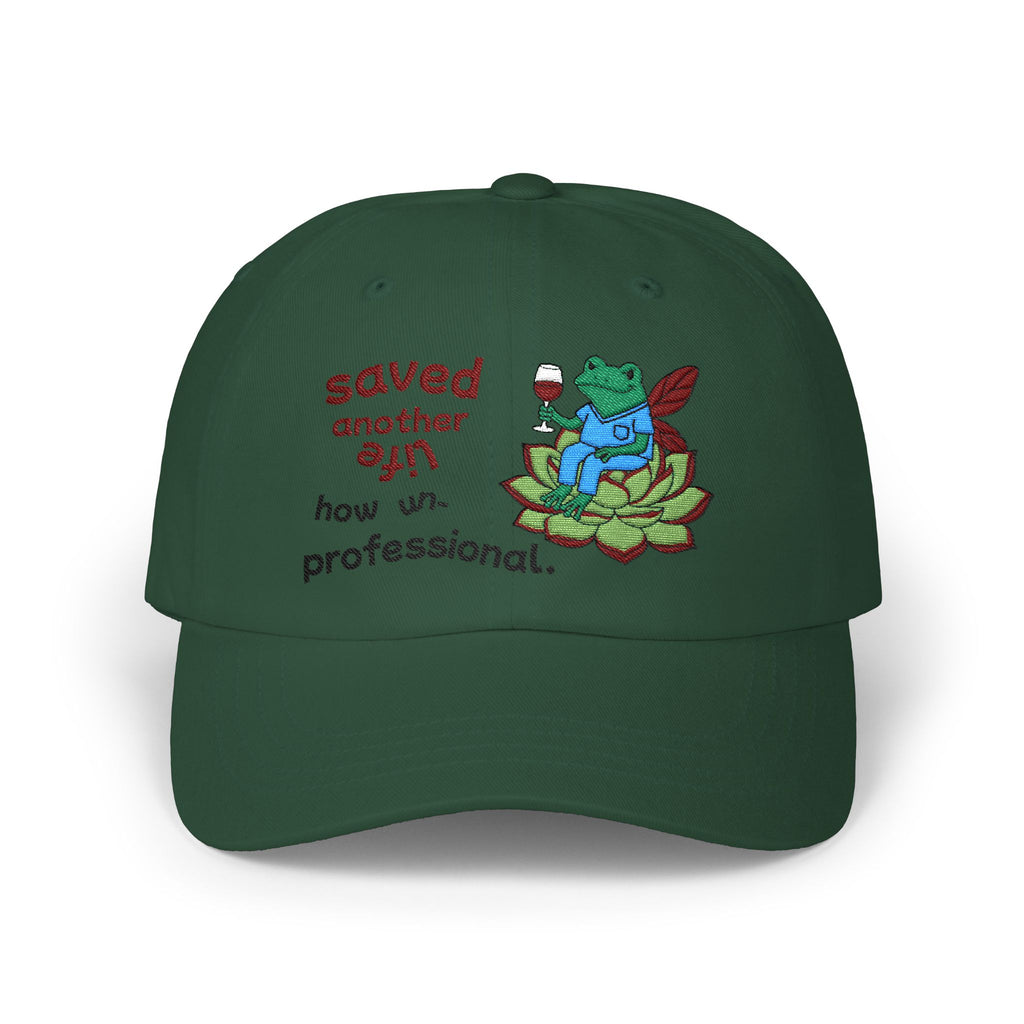 Nurse Frog Cap — "Not Professional" Funny Nurse Hat