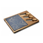 Engraved LVN Bamboo Charcuterie Board with Slate Inlay — 'Take a Bite' Pin-Up Design