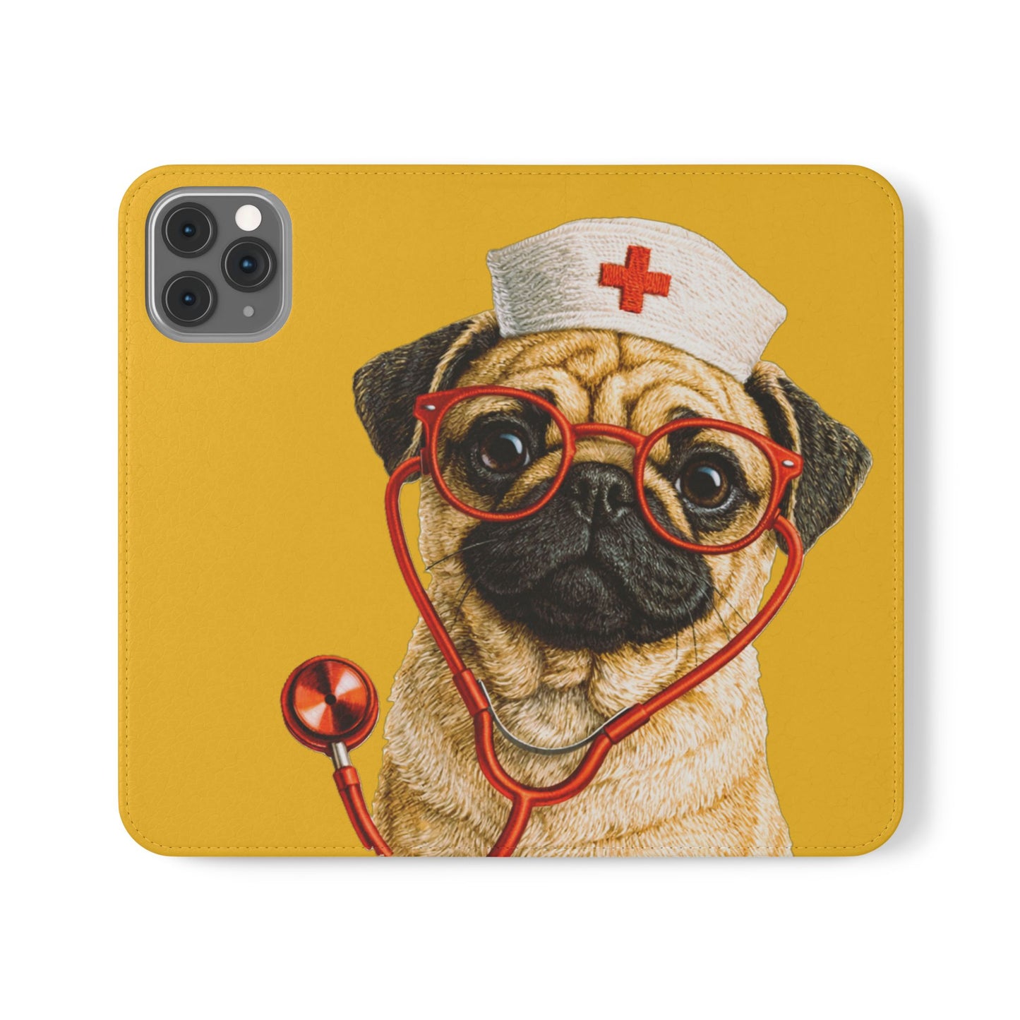 Pug Nurse Flip Phone Case – Cute Medical Phone Cover