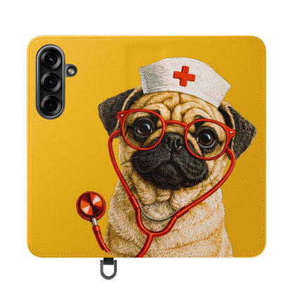 Pug Nurse Flip Phone Case – Cute Medical Phone Cover
