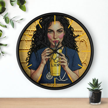 Nurse LVN Coffee Wall Clock — Cute Healthcare Worker Gift