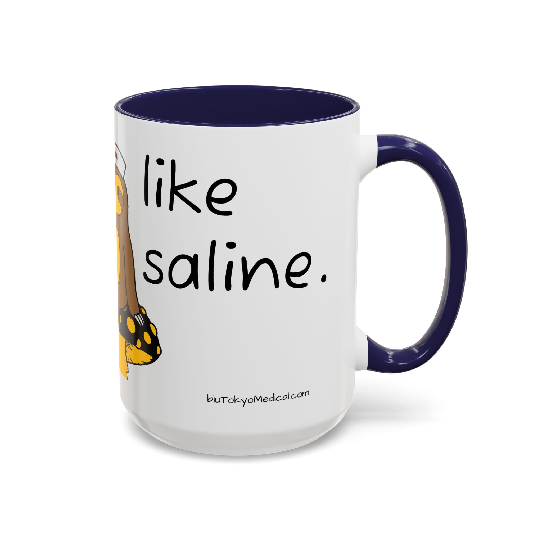Nurse Sloth Coffee Mug — "it's giving Salty... Like Saline" Accent Mug