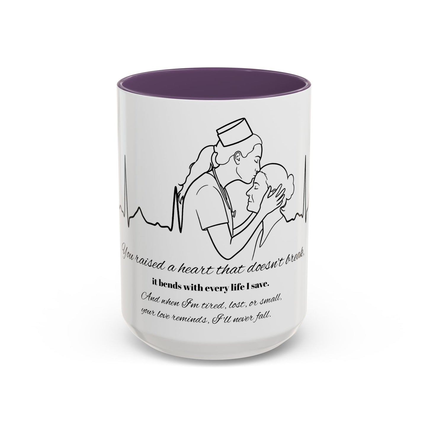 Mothers Day Mug Accent Coffee Mug (11, 15oz) The Heart Behind My Scrubs