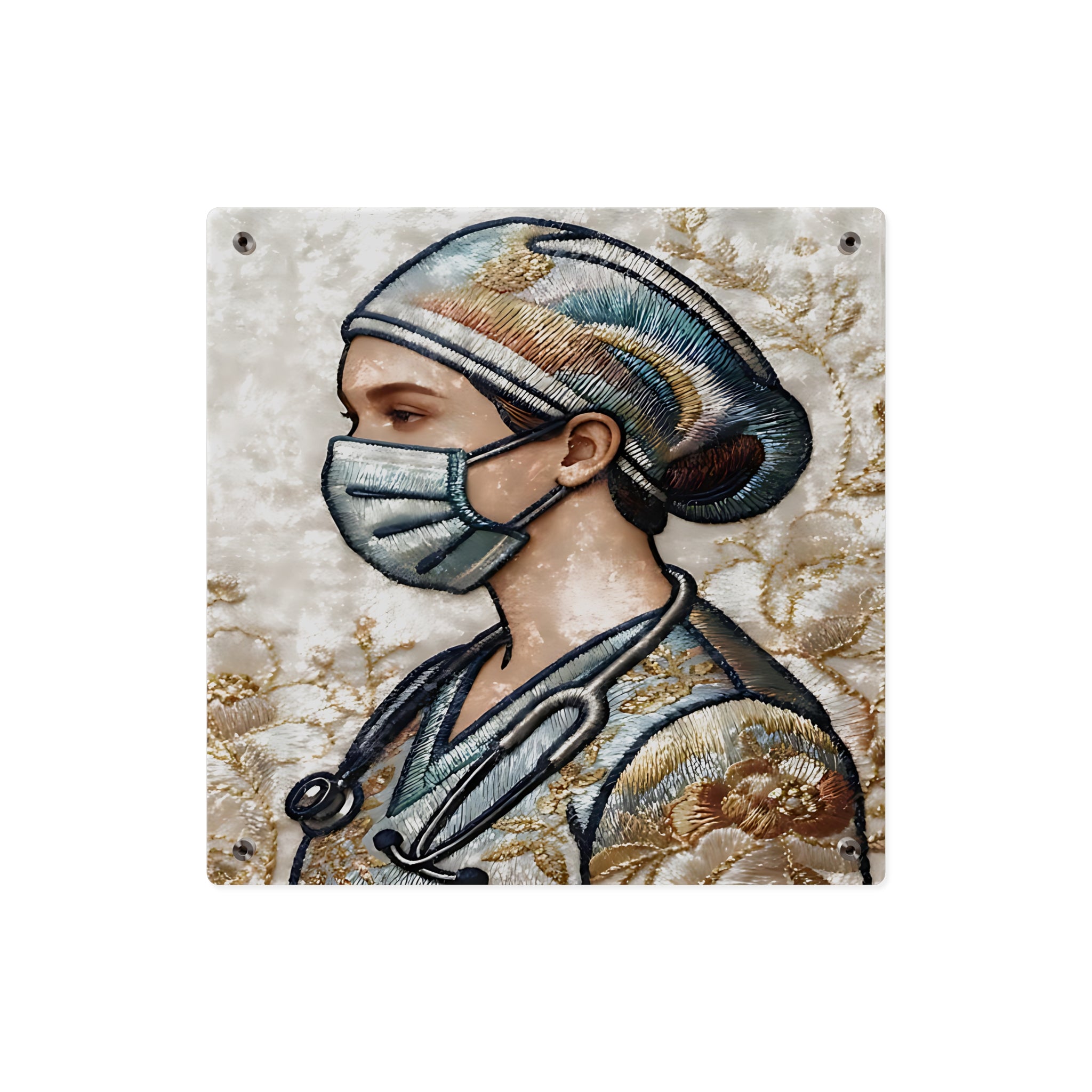 Guardian in Stitches – Acrylic Tribute to healthcare Heroes