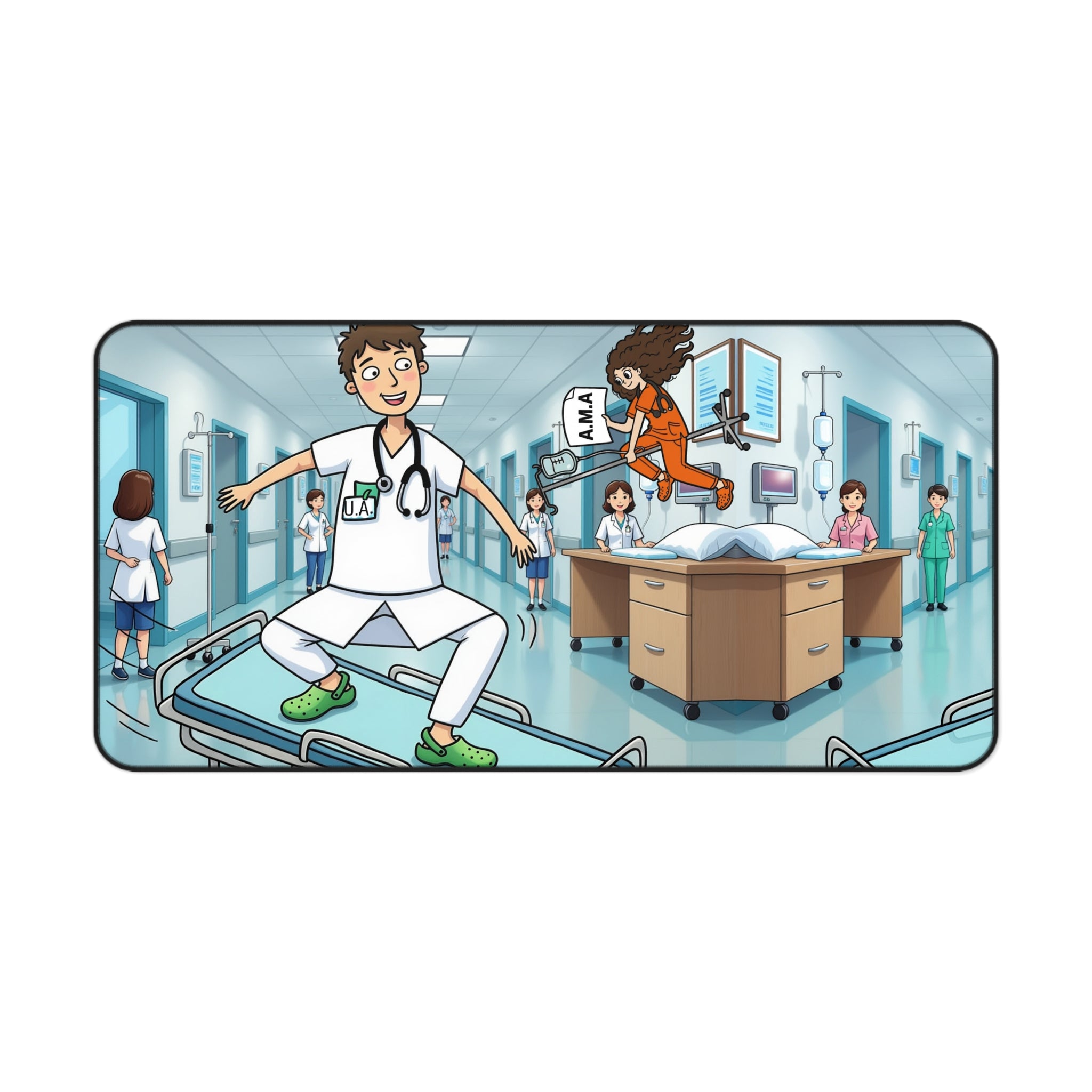 Nurse Desk Mat — Exclusive Hospital Cartoon Medical Office Mouse Pad