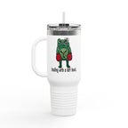 40oz Insulated Travel Mug — Boxing Nurse Frog "Healing with a Left Hook"