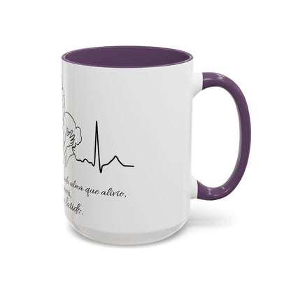 Nurse & Mom Tribute Coffee Mug – "Va conmigo, mamá, en mi corazón tu latido"