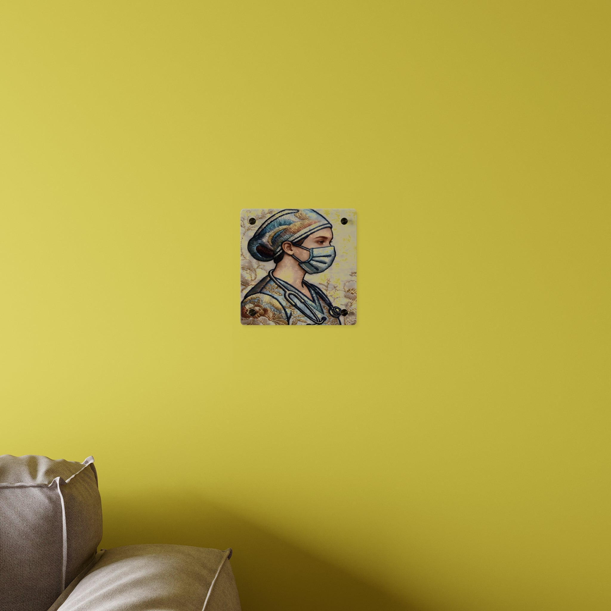 Guardian in Stitches – Acrylic Tribute to healthcare Heroes