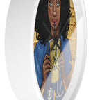 RN Coffee Nurse Wall Clock — Black Nurse Gift for Registered Nurses