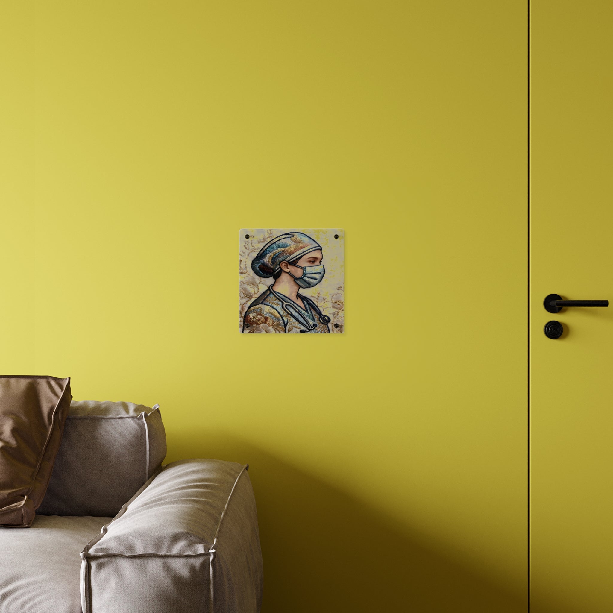 Guardian in Stitches – Acrylic Tribute to healthcare Heroes