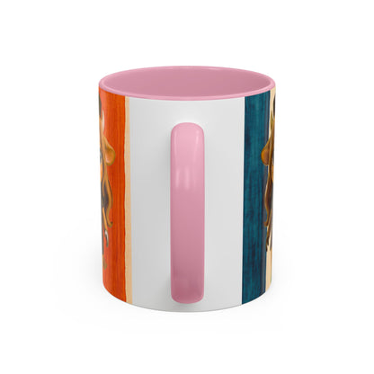 Cute Nurse Calf Coffee Mug – Colorful Striped 11oz/15oz Gift for Nurses & Vet Techs