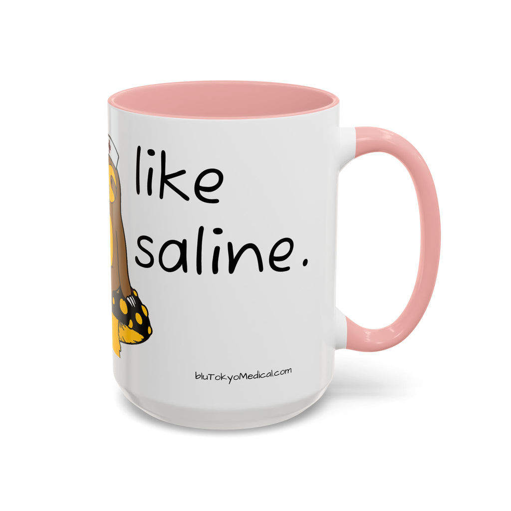 Nurse Sloth Coffee Mug — "it's giving Salty... Like Saline" Accent Mug