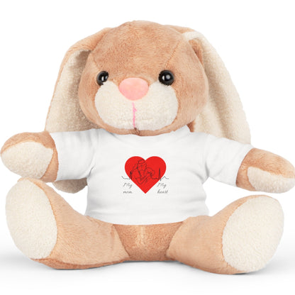 Stuffed Bear – 'My Mom, My Heart' Heart T‑Shirt Plush