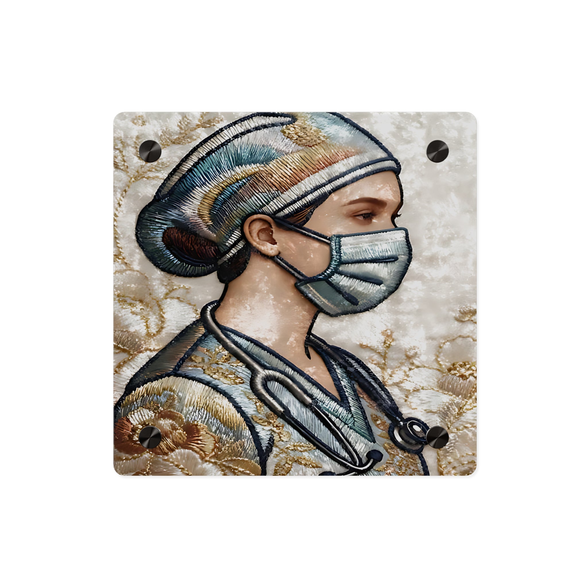 Guardian in Stitches – Acrylic Tribute to healthcare Heroes