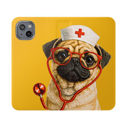 Pug Nurse Flip Phone Case – Cute Medical Phone Cover