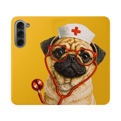 Pug Nurse Flip Phone Case – Cute Medical Phone Cover
