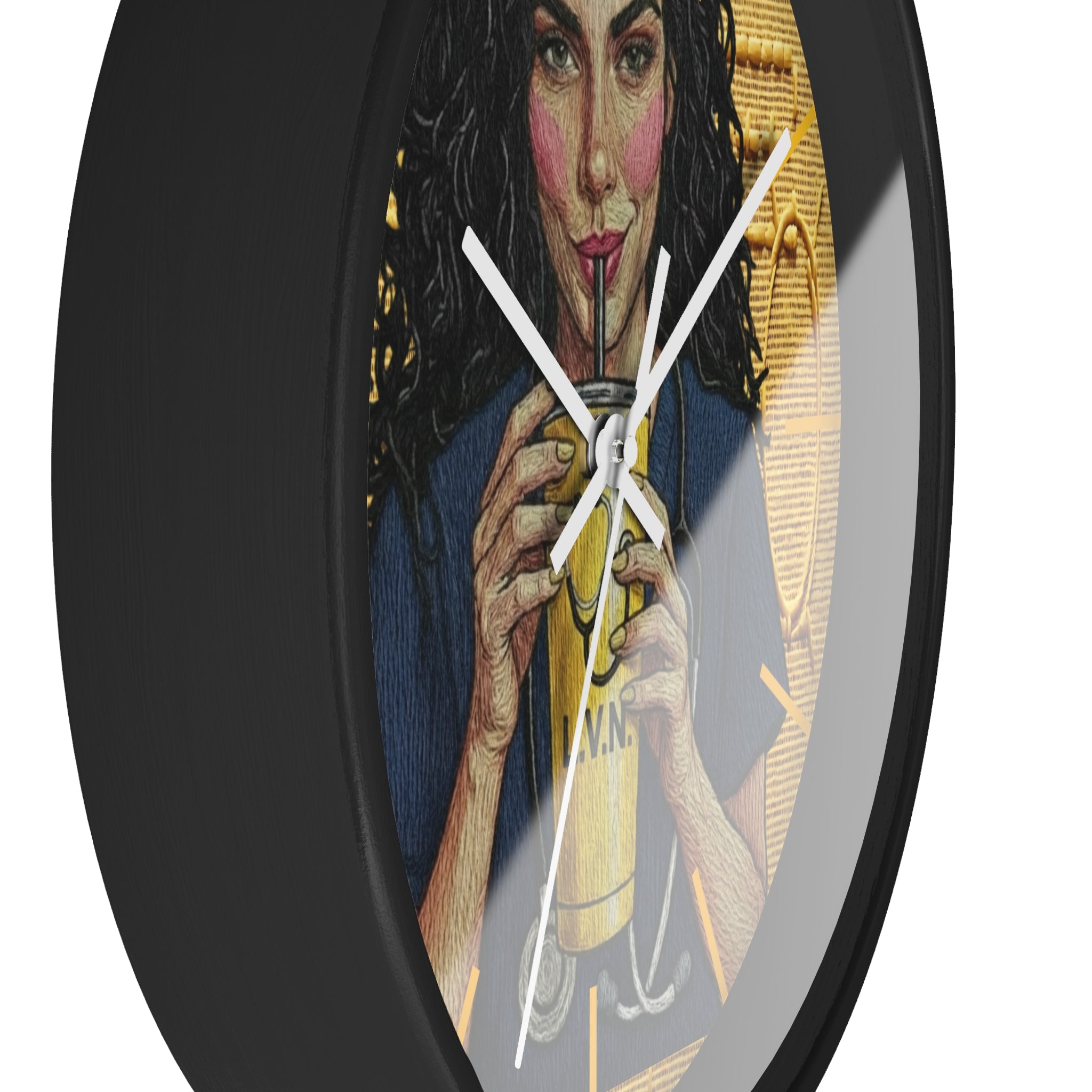 Nurse LVN Coffee Wall Clock — Cute Healthcare Worker Gift