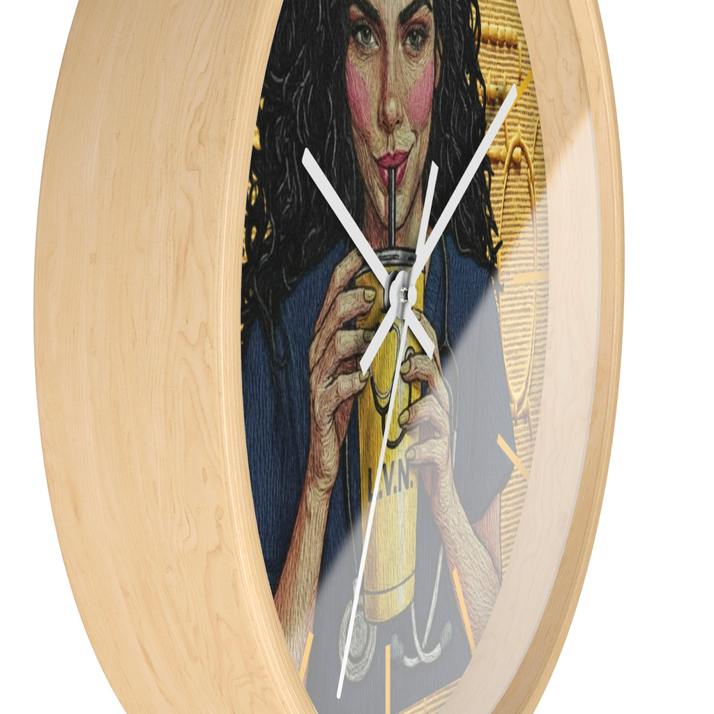 Nurse LVN Coffee Wall Clock — Cute Healthcare Worker Gift