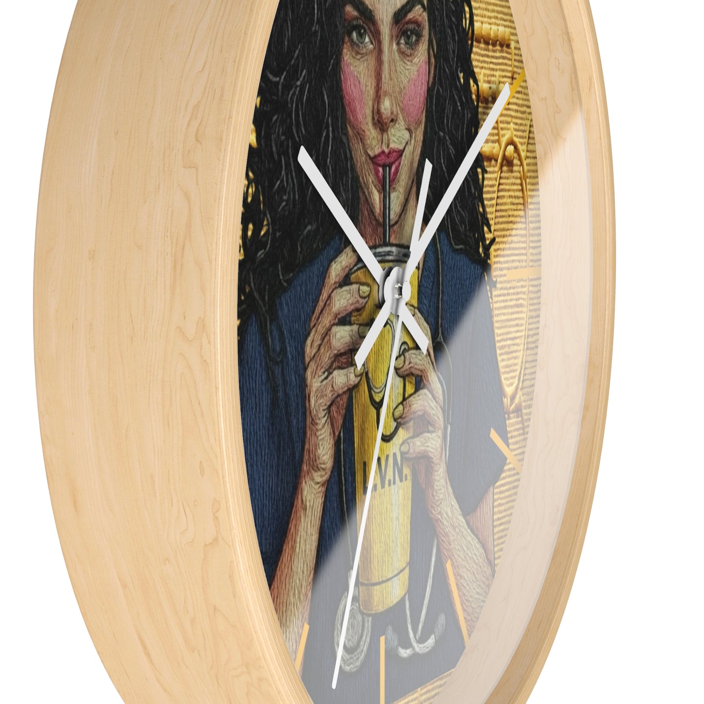 Nurse LVN Coffee Wall Clock — Cute Healthcare Worker Gift