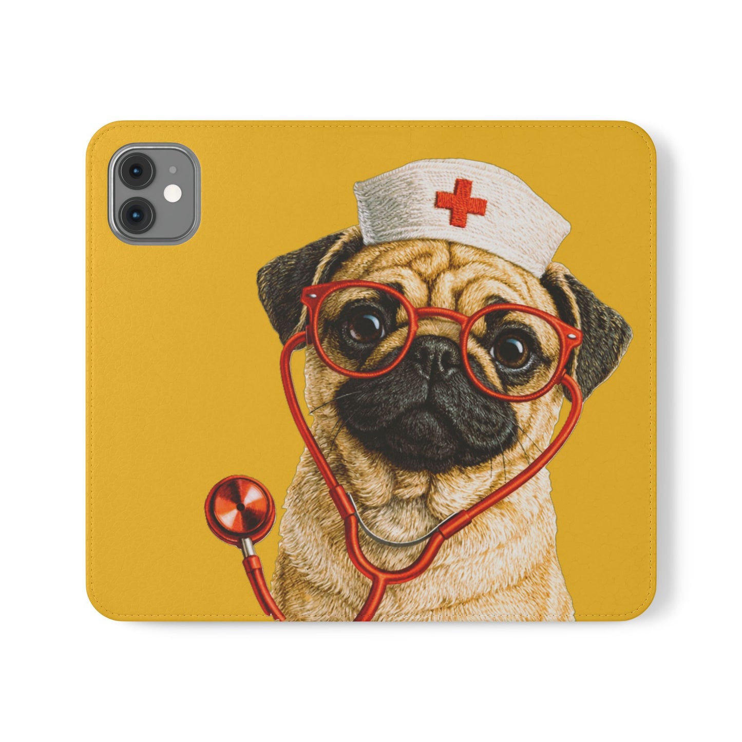 Pug Nurse Flip Phone Case – Cute Medical Phone Cover