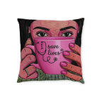 Nurse Square Pillow — Pink Back (Exclusive Design)