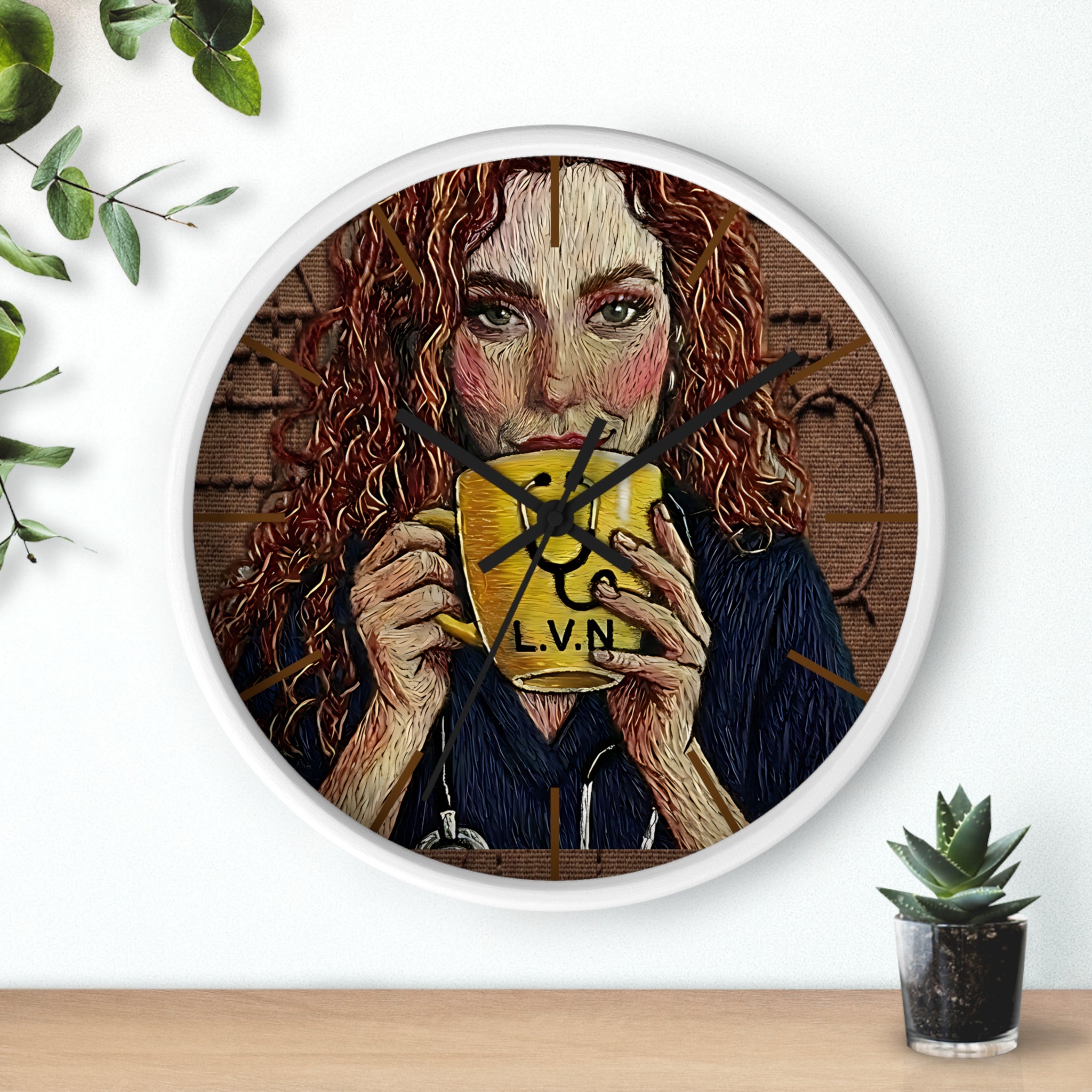 Wall Clock — Artisan Portrait Nurse  (L.V.N.) Decorative Home Clock