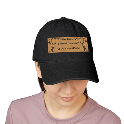 Embroidered Denim Hat — "Doctors Ask Nurses First" Funny Nurse Gift