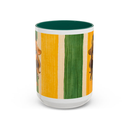 Cute Nurse Calf Coffee Mug – Colorful Striped 11oz/15oz Gift for Nurses & Vet Techs