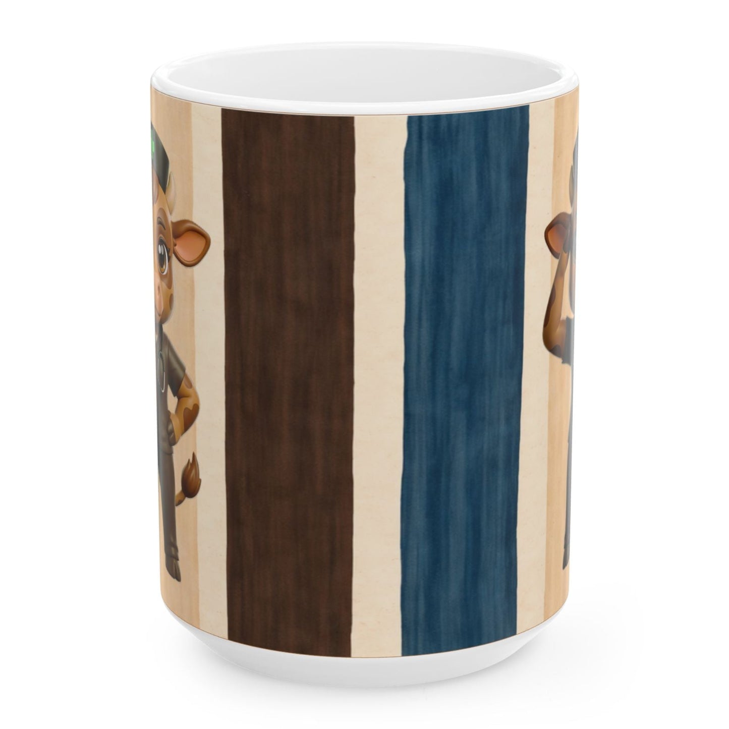 Striped Medical Calf Ceramic Mug — Cute Giraffe Coffee Cup (11oz & 15oz)