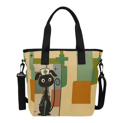 Retro Pup nurse Tote Bag with Shoulder Strap