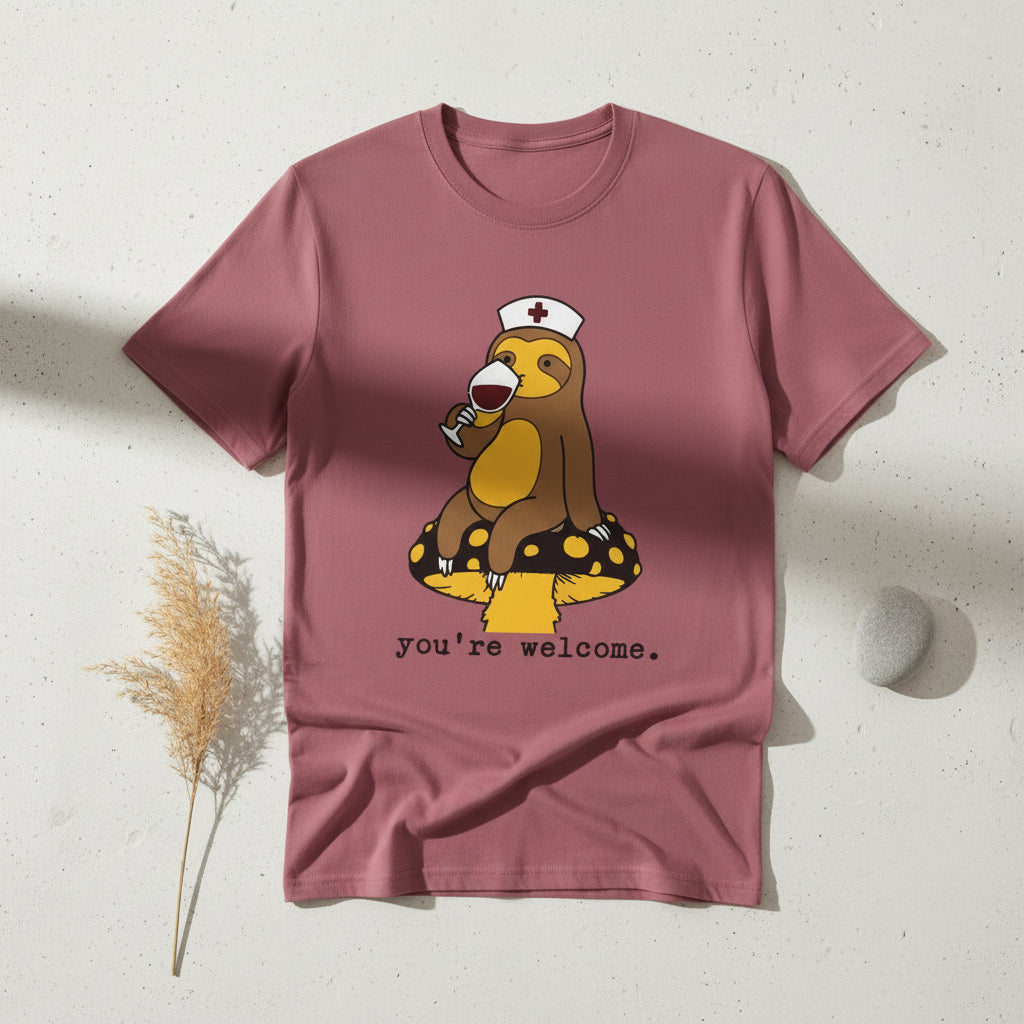 Sloth Nurse T-Shirt — Thanking you for Her Service  Cute, Funny Medical Gift