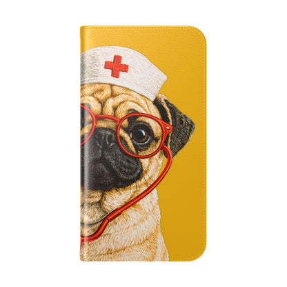 Pug Nurse Flip Phone Case – Cute Medical Phone Cover