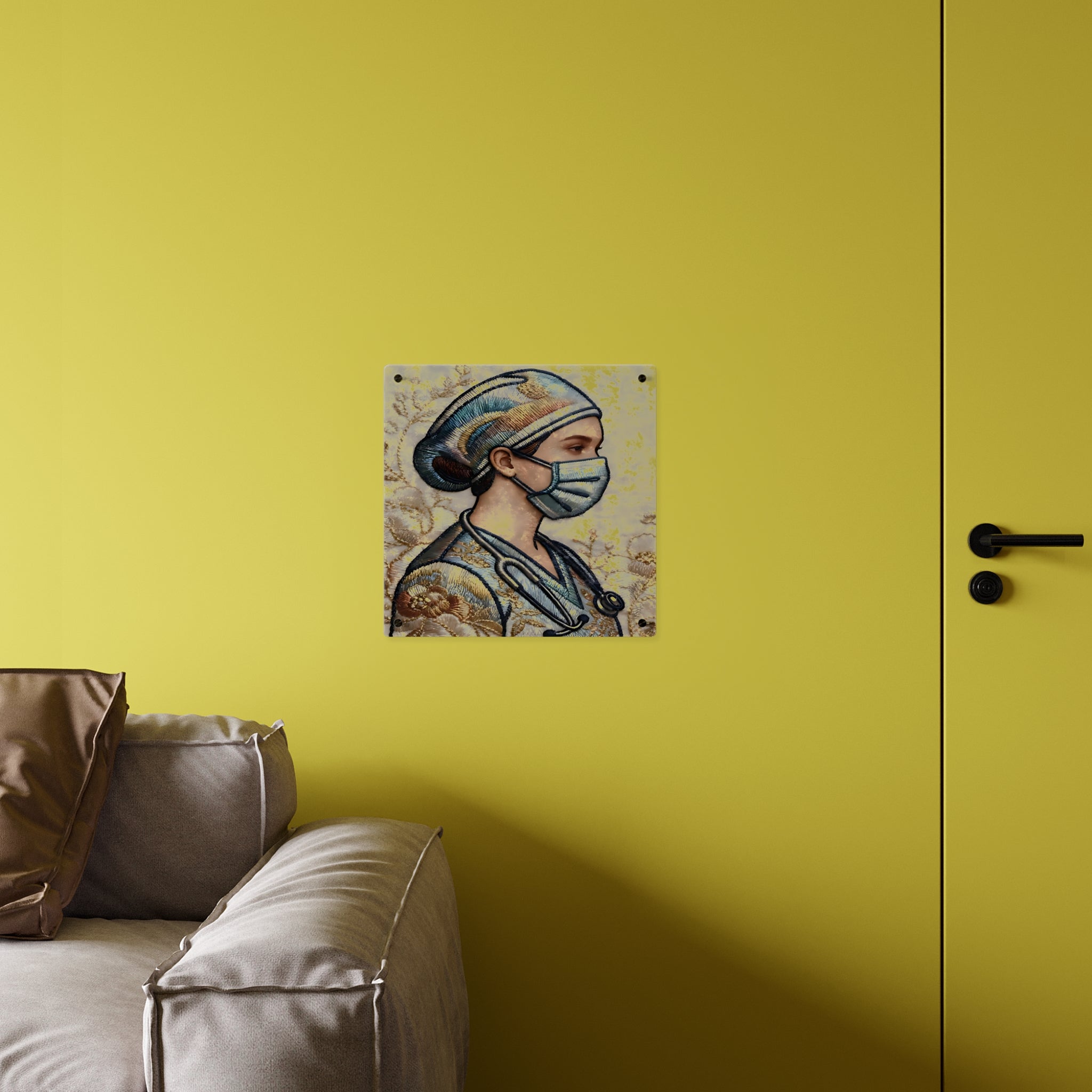 Guardian in Stitches – Acrylic Tribute to healthcare Heroes