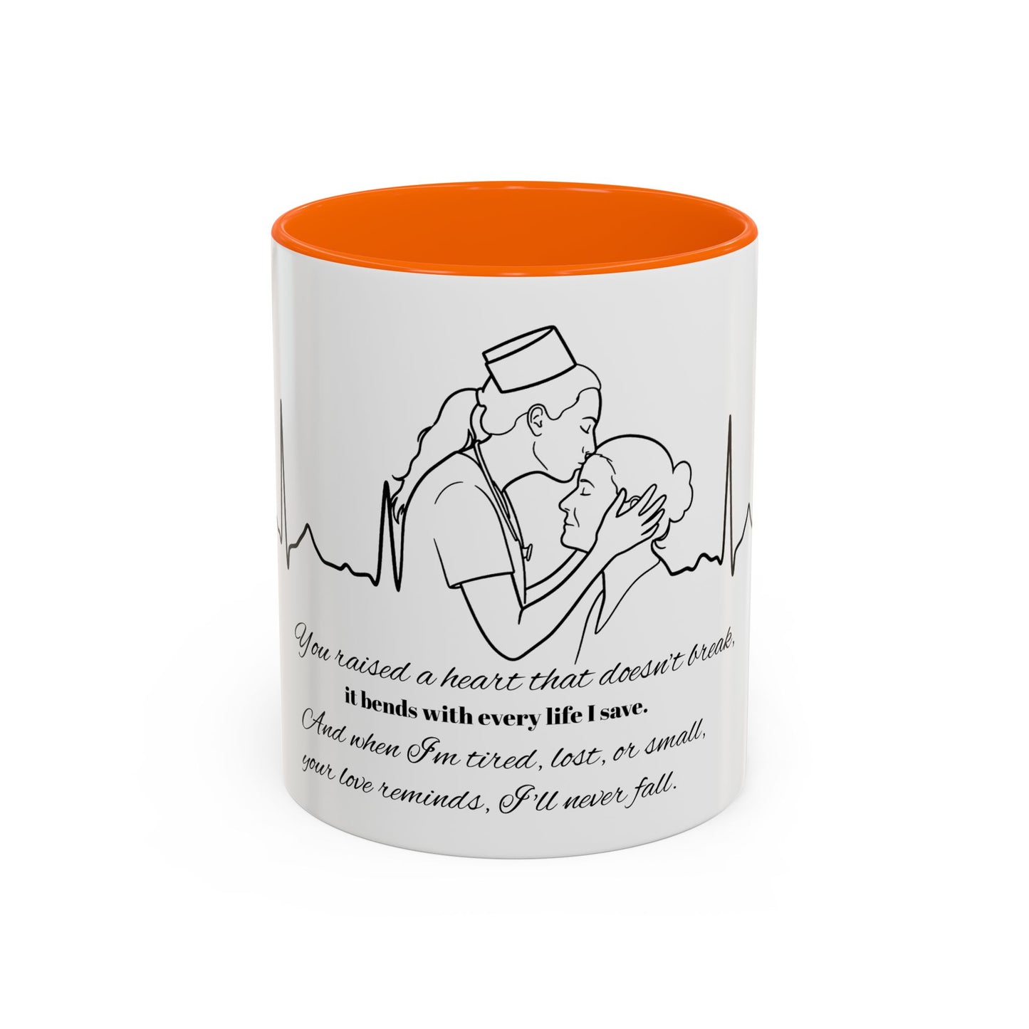 Mothers Day Mug Accent Coffee Mug (11, 15oz) The Heart Behind My Scrubs