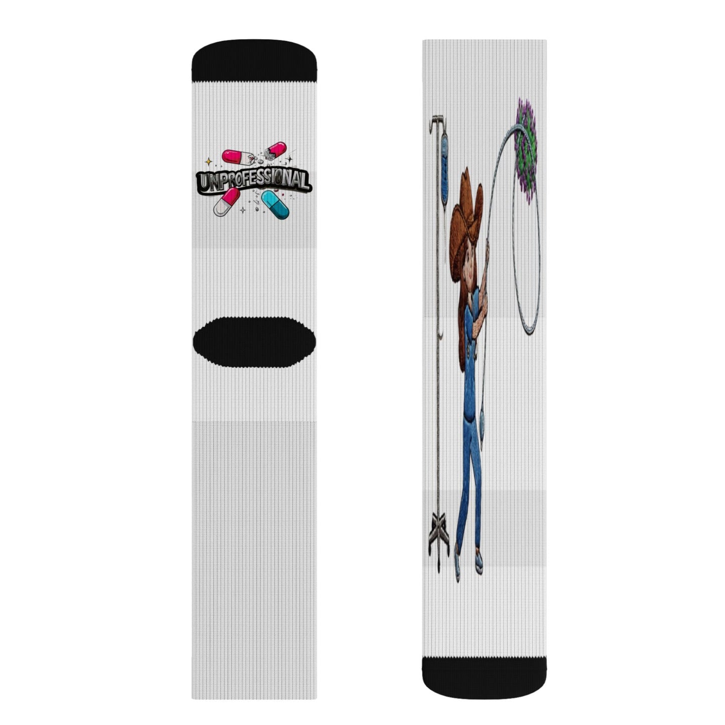 Lassoing Germs Funny Scrubs Crew Socks