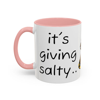 Nurse Sloth Coffee Mug — "it's giving Salty... Like Saline" Accent Mug