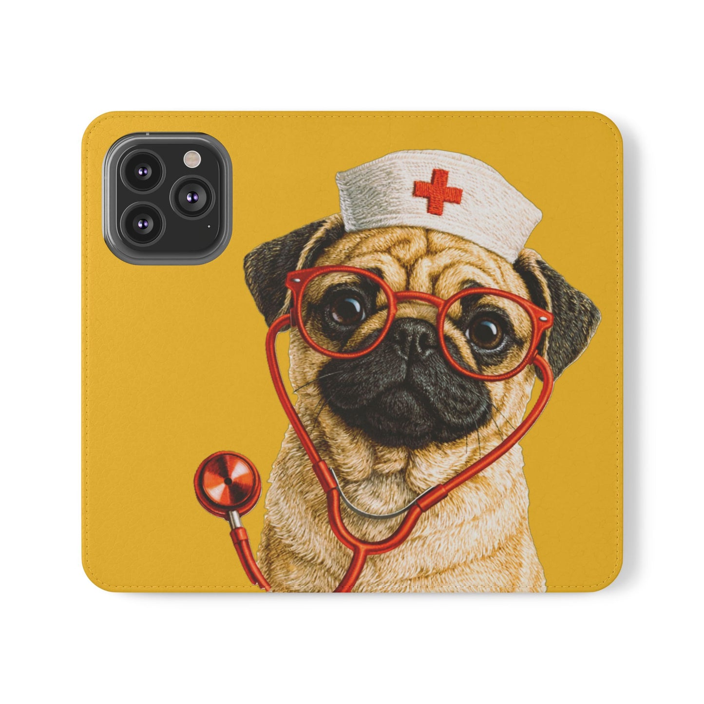 Pug Nurse Flip Phone Case – Cute Medical Phone Cover