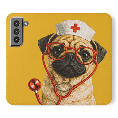 Pug Nurse Flip Phone Case – Cute Medical Phone Cover