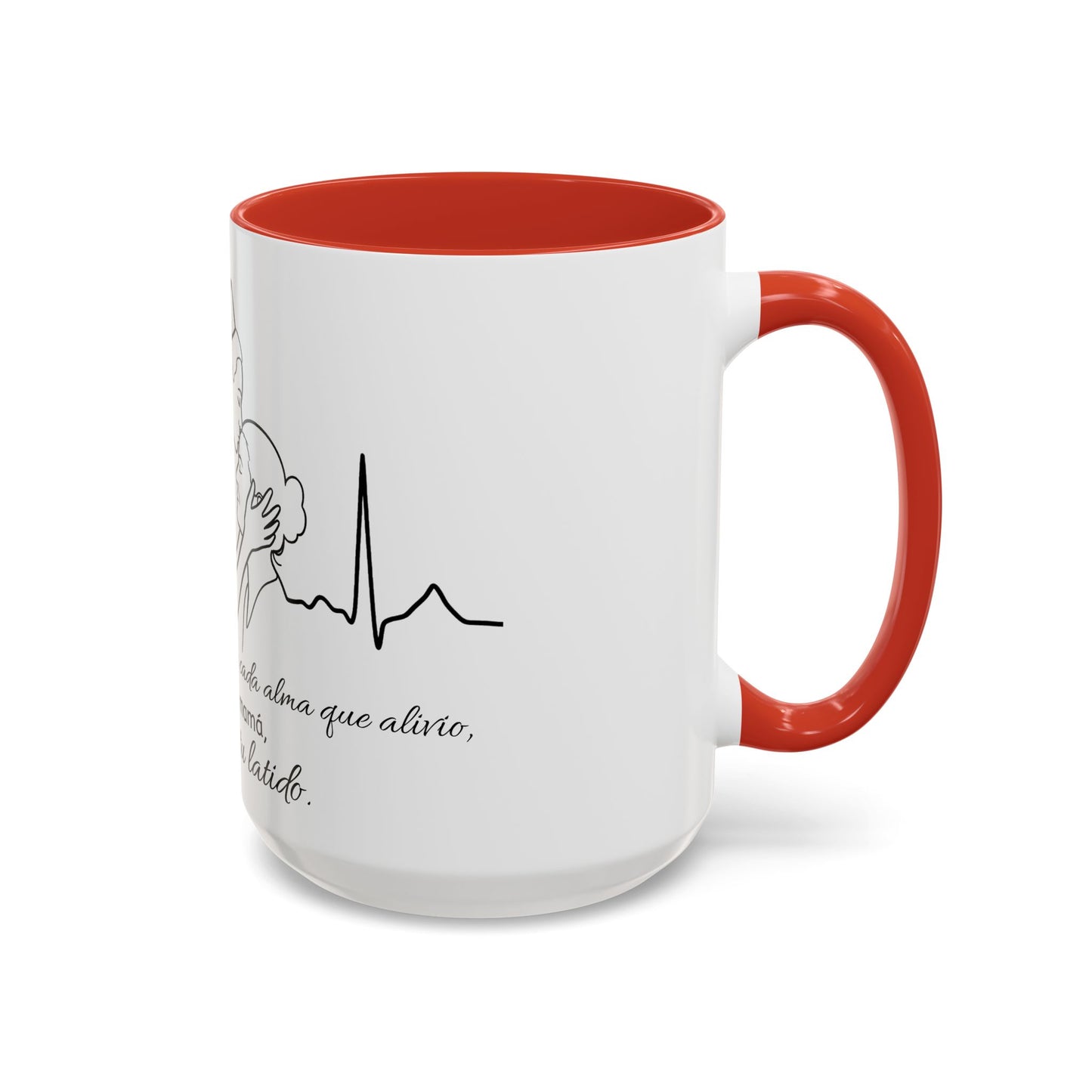Nurse & Mom Tribute Coffee Mug – "Va conmigo, mamá, en mi corazón tu latido"